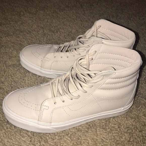 Vans Shoes - Cream/tan leather high top vans